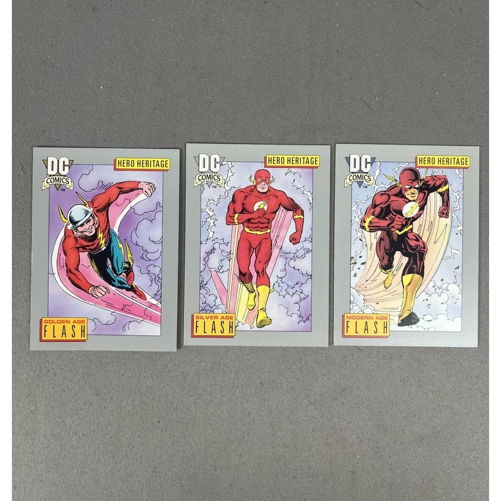 1991 DC Comic Cards FLASH Hero Heritage Set Of 3